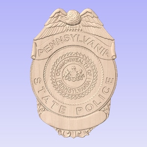 Pennsylvania State Police Plaque Approx 13&quot; (Your Choice of Wood)
