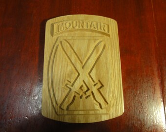 10th Mountain Div Plaque (Framed or Unframed) 9-10 tall 6.5-7.25 wide approx