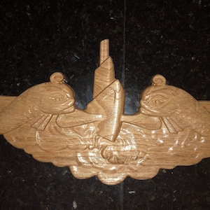 Submarine Warfare Insignia (Dolphins) Plaque  Your choice of style and size, Submariner