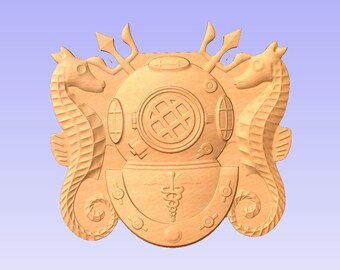 US Navy Diving Medical Officer Badge Approx 11" (Your choice of wood)