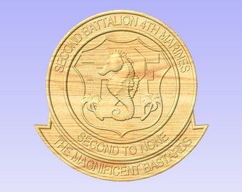 USMC 2nd Battalion 4th Marines, Magnificent Bastards 10-11" (Your choice of wood)