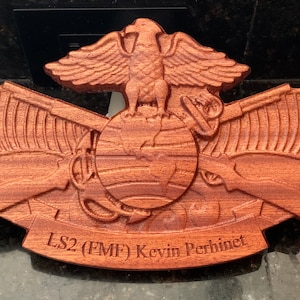 U.S. Navy Fleet Marine Force (FMF) Plaque Dish 14&quot; Cutout-17&quot; Wide Approx