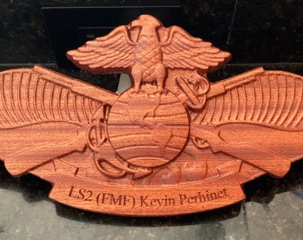 U.S. Navy Fleet Marine Force (FMF) Plaque Dish 14" Cutout-17" Wide Approx