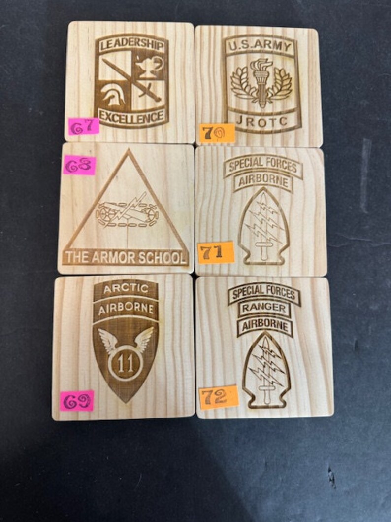 Licensed Shoulder Sleeve Unit US ARMY Coasters, Your Choice of Material ...