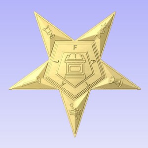 OES, Order of the Eastern Star (Embossed or Carved)