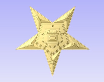 OES, Order of the Eastern Star (Embossed or Carved)