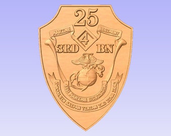 4th Battalion 25th Marines 12" USMC (Your choice of wood)