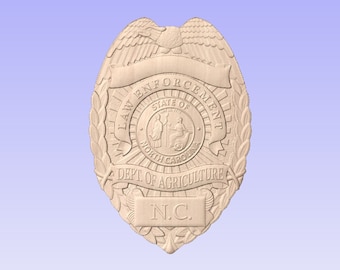 North Carolina Department of Agriculture Law Enforcement approx 13" (Your Choice of Wood) NCDOA Law Enforcement