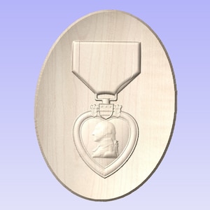 Purple Heart Plaque 10-11&quot; 3D