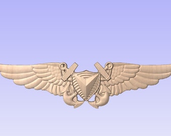 USMC UAV WINGS Approx 17" (Your Choice of wood)