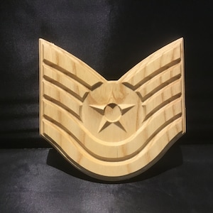USAF 3D Tech Sergeant 7.5&quot; Across (Your choice of wood)