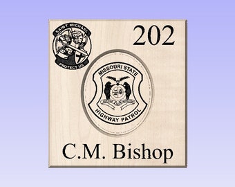 MSHP Hat press Plaque, Missouri State Highway Patrol MSHP Campaign Hat Press