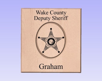 Police Deputy Sheriff Campaign Hat Press / plaque Approx 14.5x15.5 DI hat press