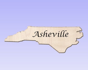 North Carolina State Outline /Cities or Town names  (Your choice of town or city and color) Approx 24x8