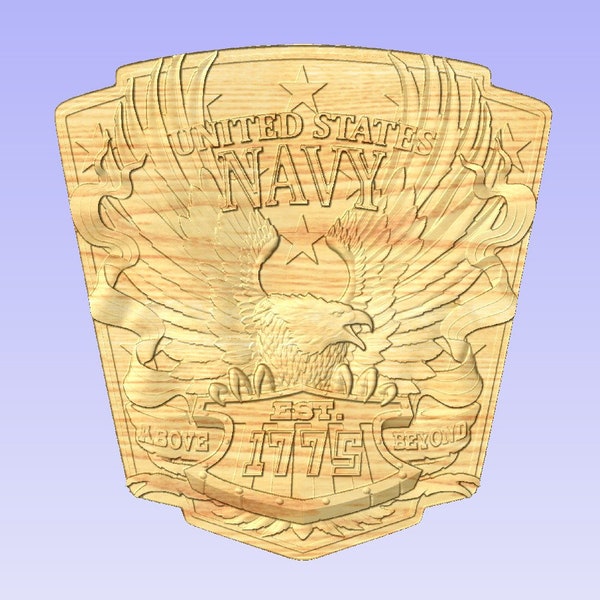 Navy Above and Beyond Approx 11" (Your choice of wood)