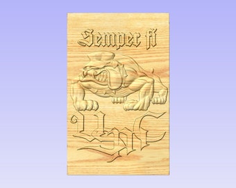 Devil Dog USMC  12" (your choice of wood and Design)