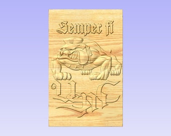 Devil Dog USMC  12" (your choice of wood and Design)