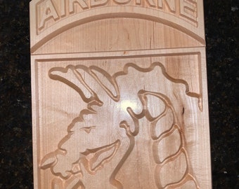 XVIII Airborne Corps, (Your choice of wood and style) Approx 14x10