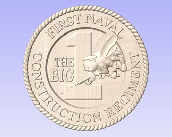 1st Naval Construction Regiment  10-11" Approx (Your Choice of Wood)