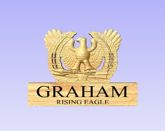 Rising Eagle Coin Holder, Warrant Officer Desk Plaque Approx 13x9x1.5