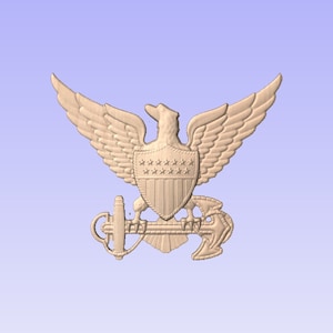 United States Coast Guard (USCG)  Officer Emblem 12&quot;  (Your choice of wood)