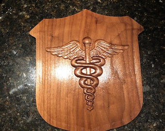 US Navy Corpsman Shield Collar Pin (Your choice of Size)
