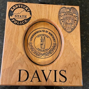 Kentucky State Police Campaign Hat Press / plaque Approx 14.5x15.5  hat press