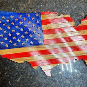 US Map Patriotic  Approx 17x11 (Your Choice of Style)