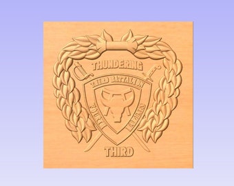 3th Battalion 4th Marines USMC (Your choice of wood)