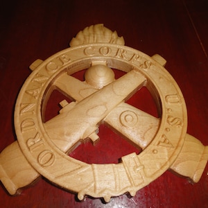 Ordnance  Corps Plaque 12&quot; (Your choice of wood)