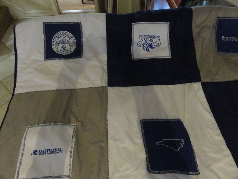 Fayetteville State University Embroidered Quilt Approx 50x60