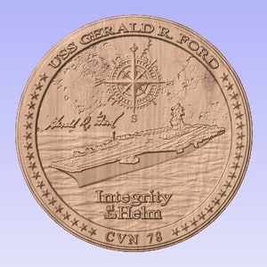 US Navy USS Gerald Ford Approx 10-11&quot; (Your Choice of wood)
