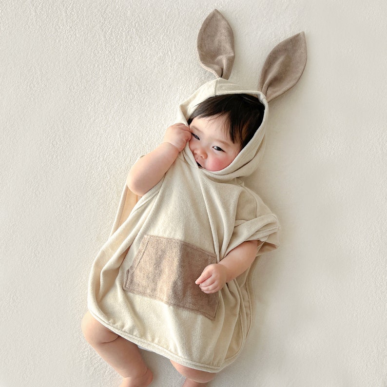 ORGABOO Adorable Animal-Themed Baby Bathrobe, Beach Towel & Nap Blanket. Soft Towel Fabric, Wire-Head Strap for Infant image 7