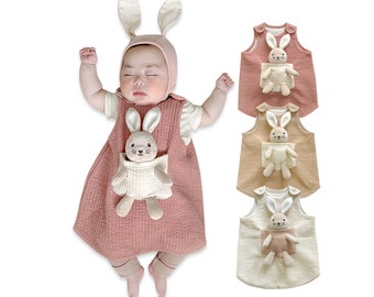 ORGABOO Newborn Baby Sleeping Sack with Pocket + Rabbit Stuffed Rattle (Tory) for Unisex Infant Toddler