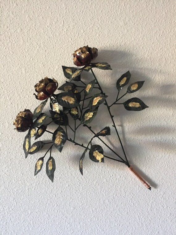 Roses//Metal Roses//Flower Wall Hanging Etsy
