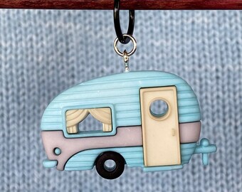 Retro Camper Stitch Markers, Progress Keepers, Charms