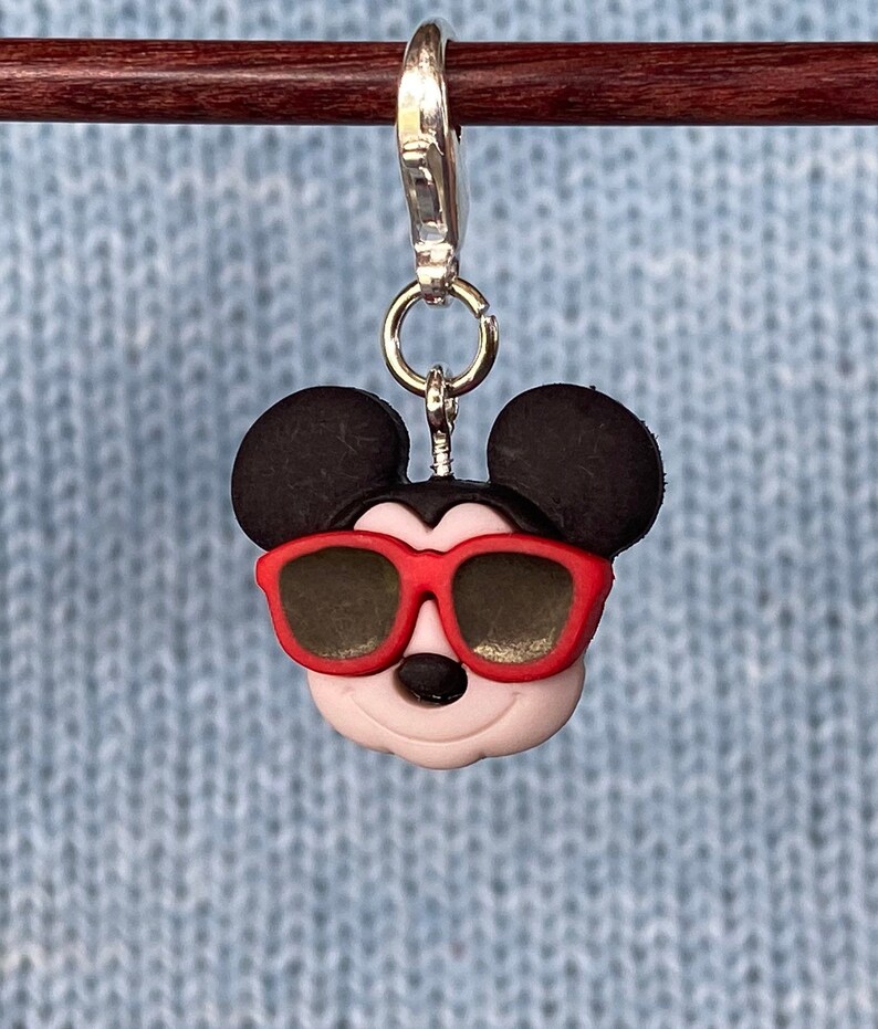 Summertime Mickey Mouse, Disney Stitch Markers, Progress Keepers, Charms, Earrings Mickey