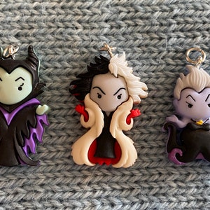 Disney Villains Stitch Markers, Progress Keepers, Charms - Cruella, Maleficent, Ursula