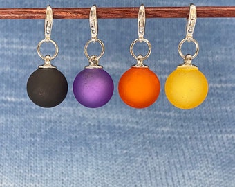 Crystal Ball Stitch Markers, Progress Keepers, Charms, Earrings