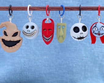 The Nightmare Before Christmas Mask, Disney Stitch Markers, Progress Keepers, Charms, Zipper Pull