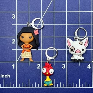 Moana - Marcadores de punto, marcadores de progreso, adornos para bolsos Pua, The Pig
