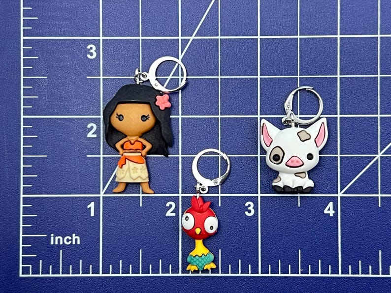 Moana - Marcadores de punto, marcadores de progreso, adornos para bolsos Pua, The Pig