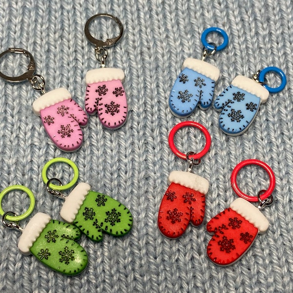 Fair Isle Mittens Stitch Markers, Progress Keepers, Charms