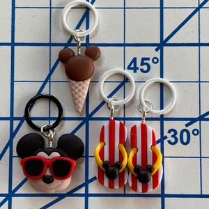 Summertime Mickey Mouse, Disney Stitch Markers, Progress Keepers, Charms, Earrings image 6