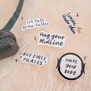 Pilates Workout Sticker: Matte Weatherproof Vinyl, Laptop, Water Bottle