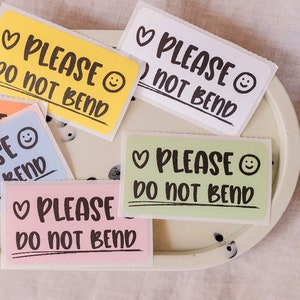 Do not bend sticker, 2.25 x 1.25 Inch, Small Business Packaging Sticker Label, Shipping Labels, Lettering Stickers, Thermal stickers