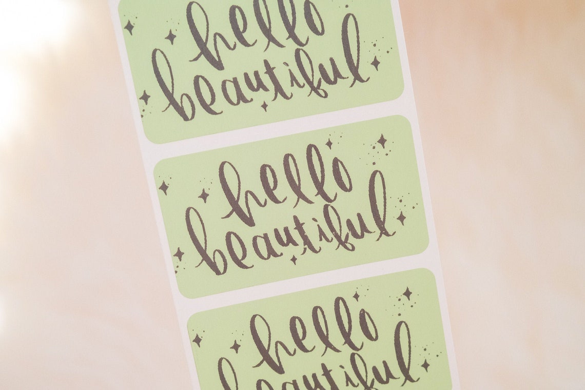 Hello Beautiful Label,shipping Stickers, Packing Labels, Small Business ...