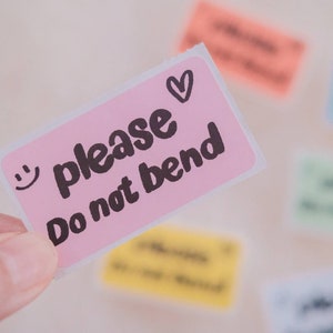 Do not bend sticker, 2.25 x 1.25 Inch, Small Business Packaging Sticker Label, Shipping Labels, Lettering Stickers, Thermal stickers