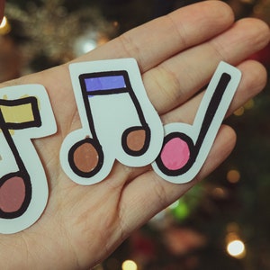 Music Notes stickers, Notes waterproof sticker, Small Gift for Music Lover Teacher, Music Sticker, Music Lover Sticker