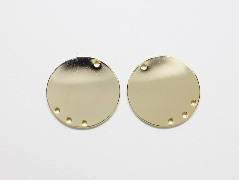 P0791/antitarnished Gold Plating Over Brass/4 Holes Circle Etsy